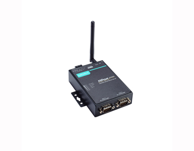 Moxa NPort W2250A-EU - 2 Port Wireless Device Server, 3-in-1, 802.11a/b/g/n WLAN EU band, 12-48 VDC, 0 to 55 Degree C, W/Adaptor by MOXA